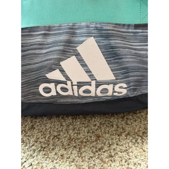 ADIDAS tote/gym bag, Medium sized; Teal & Gray; 3 pockets; gray - Picture 10 of 12
